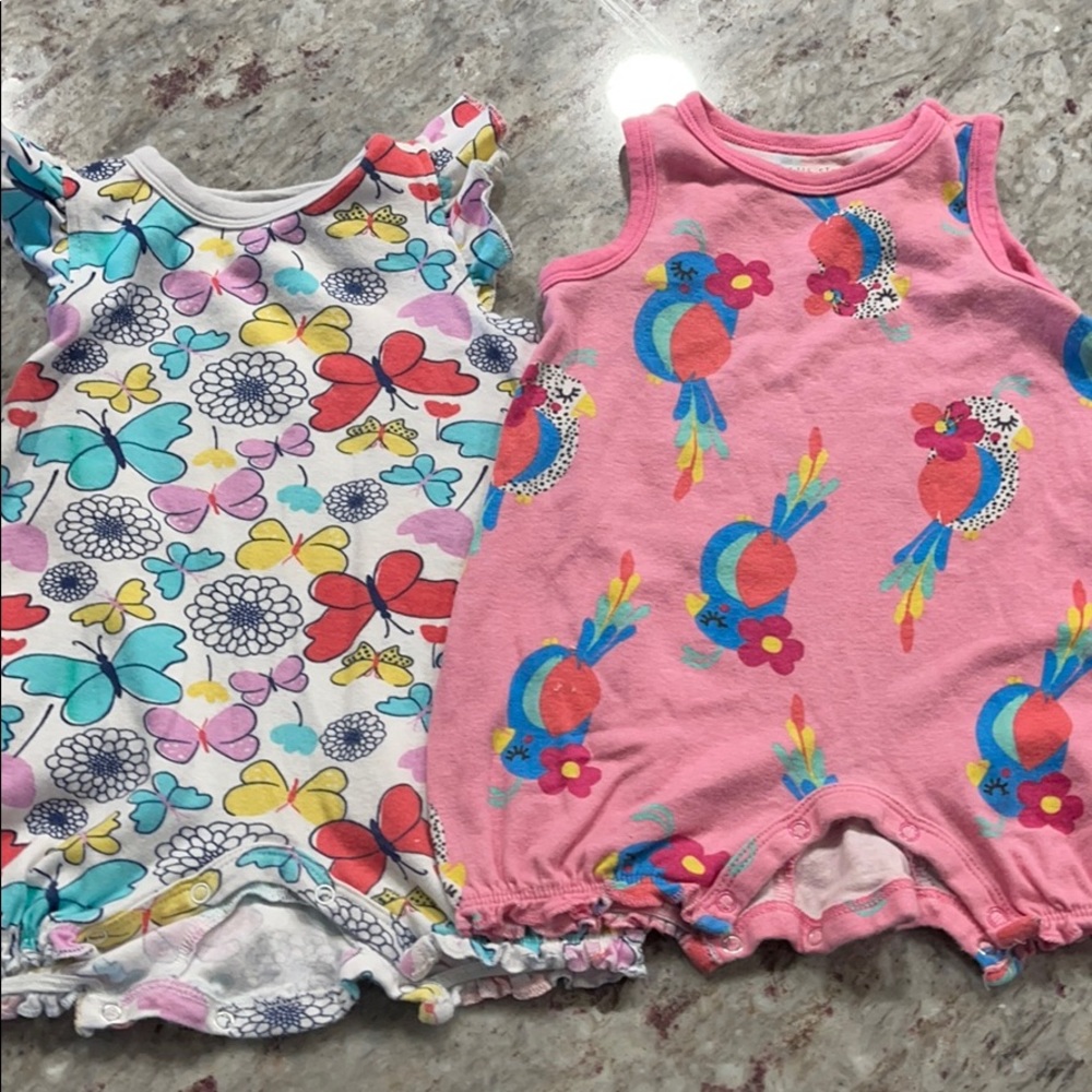 Two organic rompers